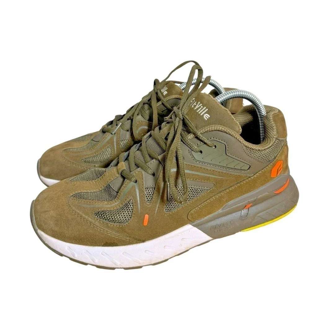 FitVille Marca‎ Mens 9.5W Pre-Owned Running Shoes Olive Green Suede Trainers